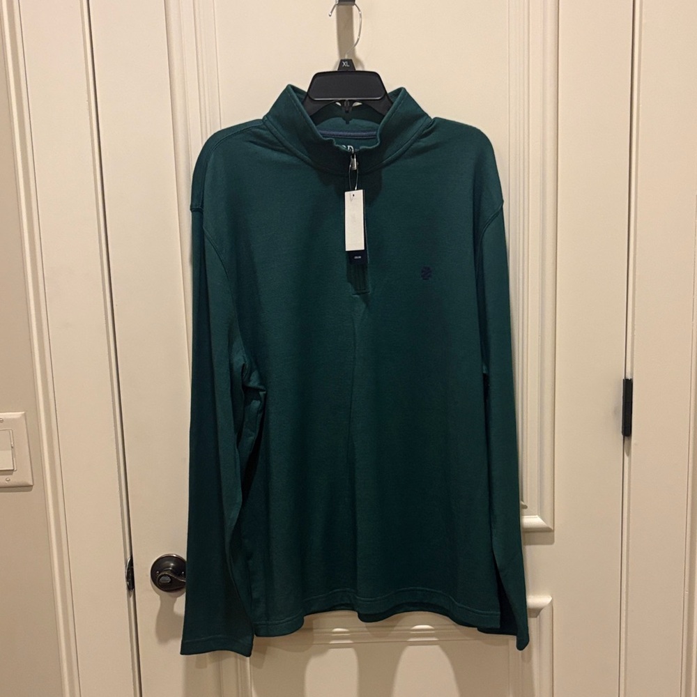 NWT Men’s IZOD Green Zip up Pullover Sweater Size XL